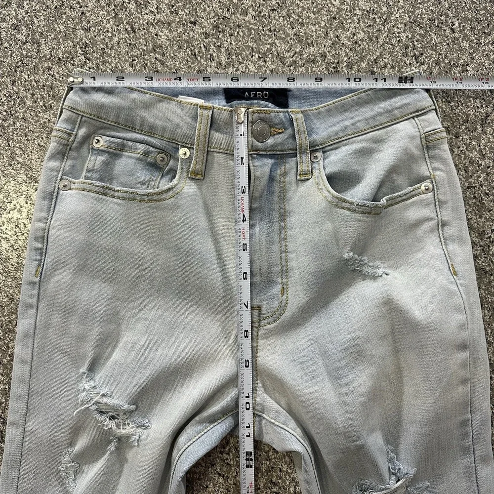 Aeropostale Jeans Womens 4 27x28 Aero Super High Rise Jegging Distressed Raw Hem